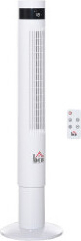 Tårnvifte Med Fjernkontroll 85° Oscillerende, 110Cm, 50W, 3 Moduser Og Hastigheter, Stål, Hvit