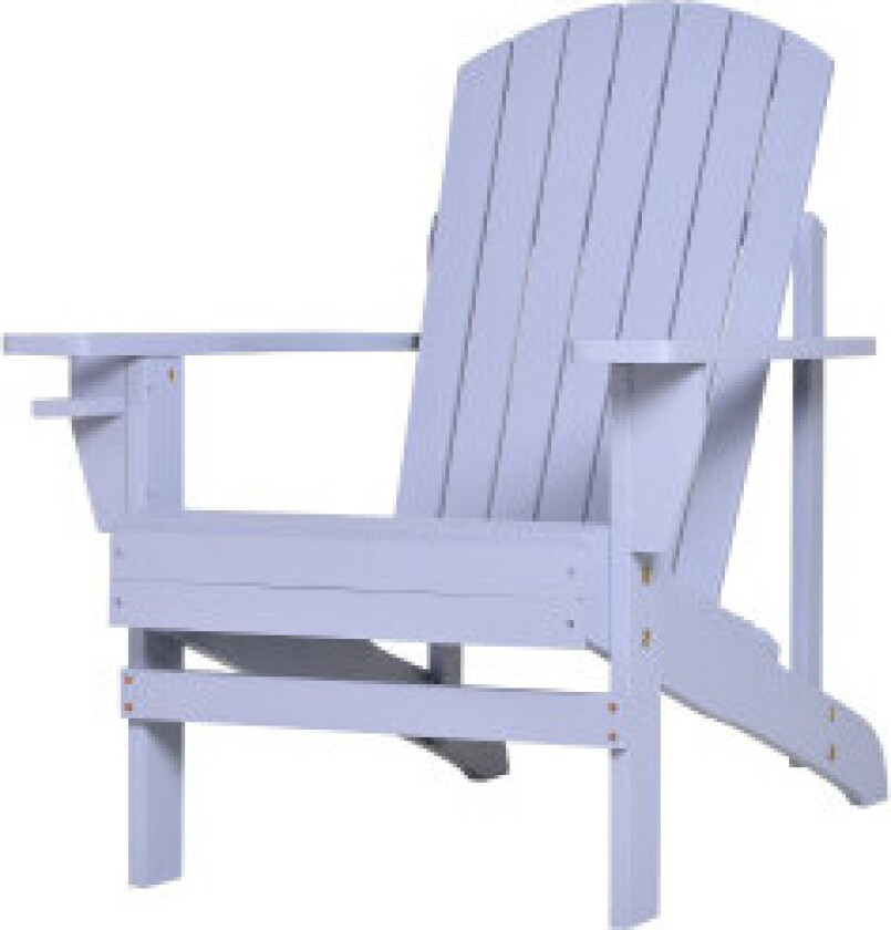 Adirondack Hagestol Med Koppholder Hageseng Balkongstol Heltre Grå 72,5 X 97 X 93 Cm