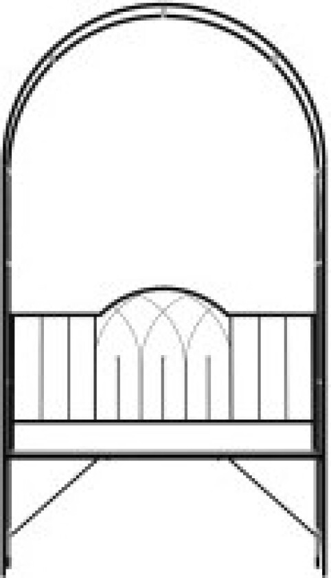 Bilde av Rosebue Med Benk, Rosebenk, Arborbenk, Filosofbenk, Espalier, Hagebenk, Metall, Svart, 121 X 50 X 203 Cm