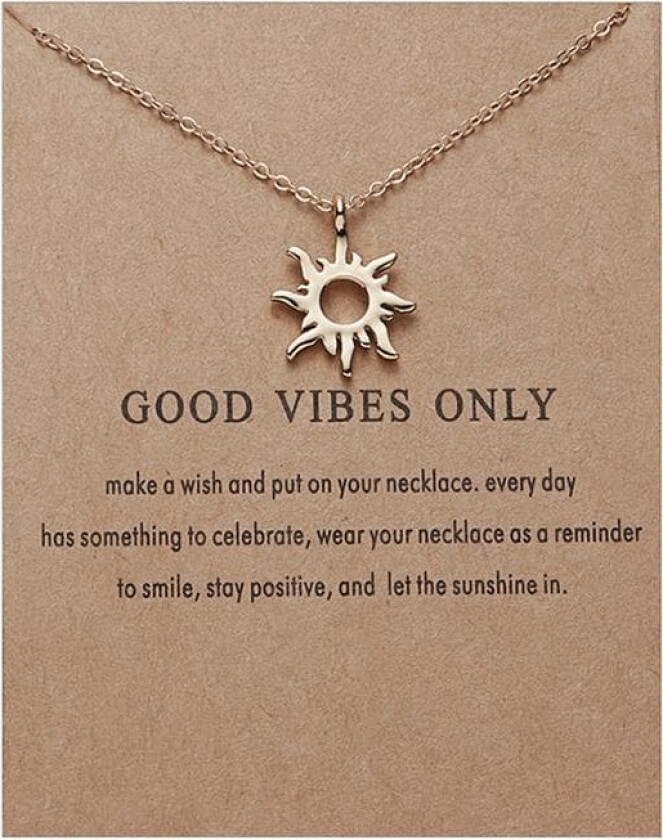 Good vibes only -necklace with sun 18K gold plated gift vibrations