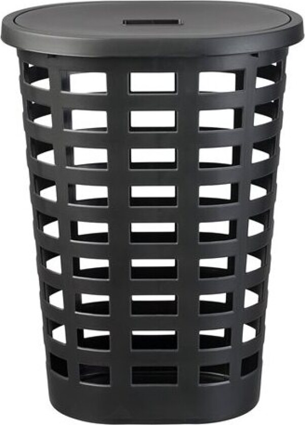 oval Vasketøjskurv Sort