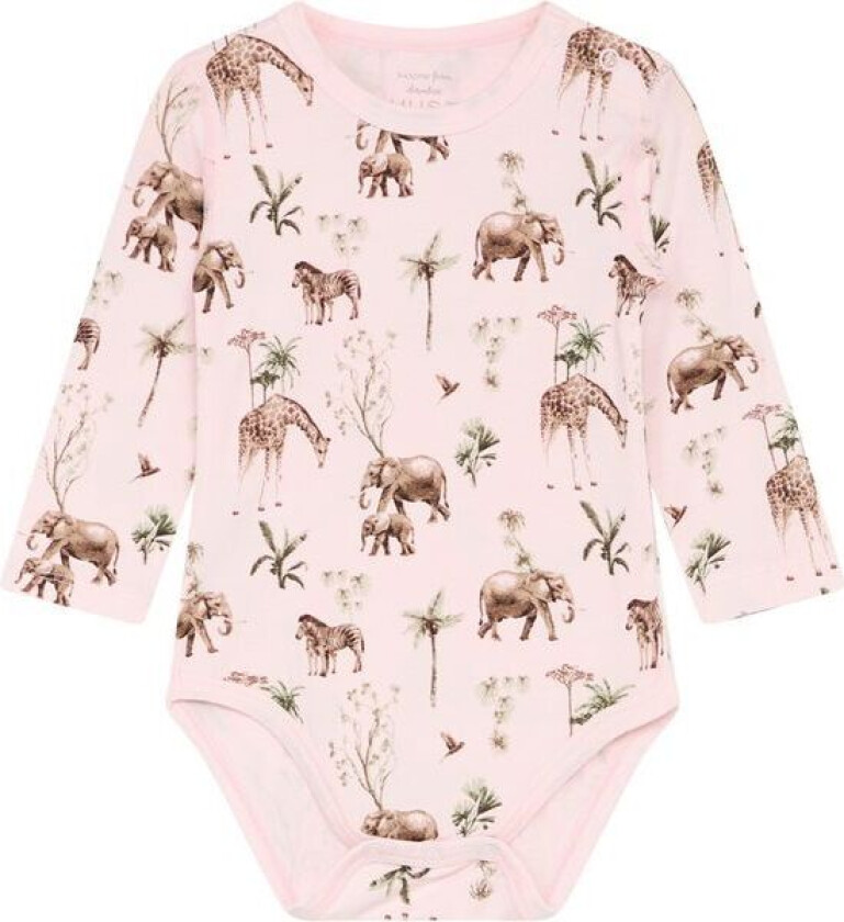Hust & Claire body i bambus m/safari dyr, Rose morn