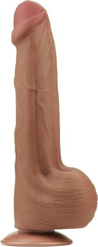 Lovetoy Sliding Skin Dual Layer Dildo Brown 29 cm XL dildo