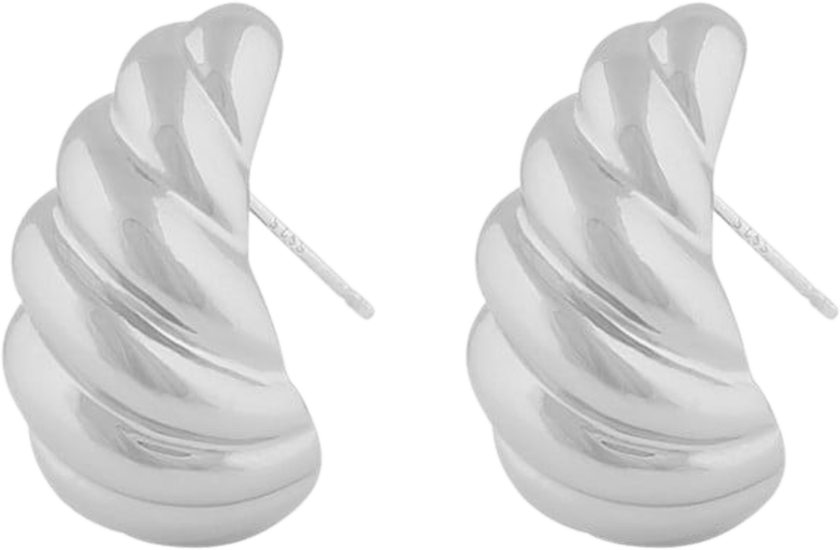 Snö Of Sweden Yenni Twist Small Earrings Plain Silver Onesize