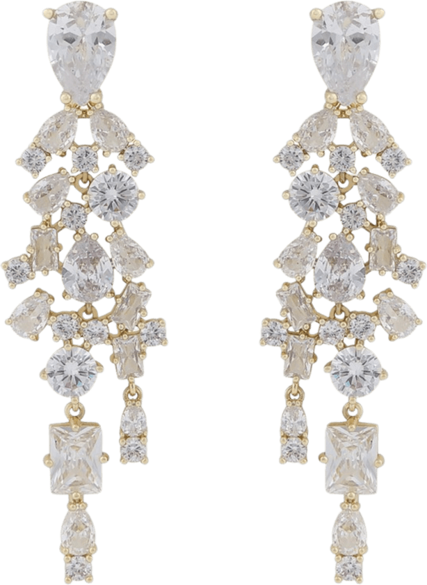 Snö Of Sweden Ellie Big Pendant Earring Gold/Clear