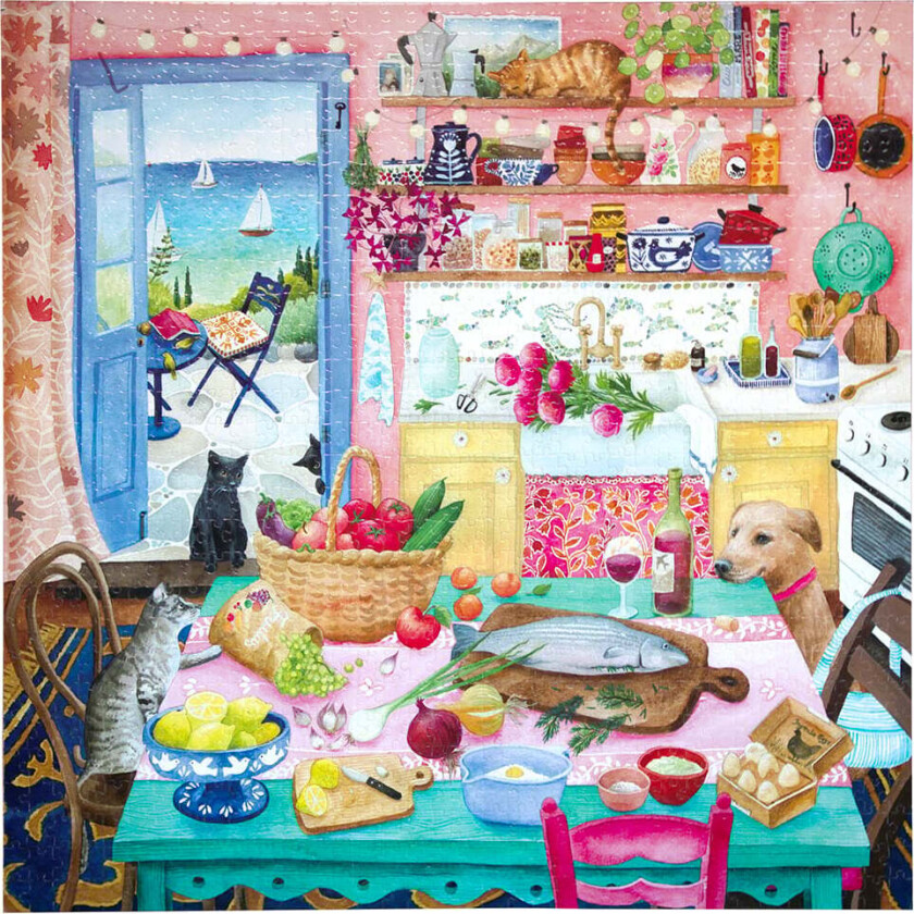 eeBoo - Puzzle 1000 pcs - Pink Kitchen - (EPZTPNK)
