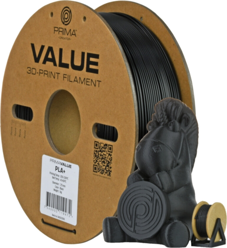 Value PLA+ - 1,75mm - 1kg - Svart
