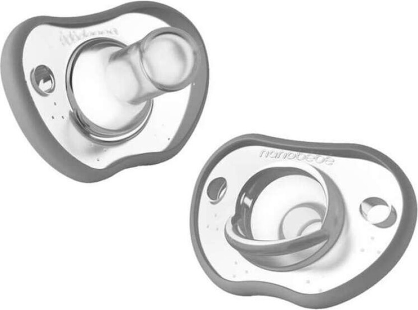 Nanobébé Flexy Pacifier Grey 3m+ 2pcs