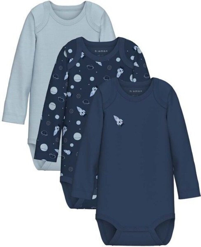 Name It Nbmbody Space 3-pack body, Dark Denim