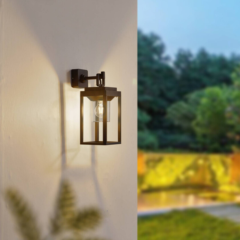Milanka utendørs vegglampe, svart, aluminium, 43 cm
