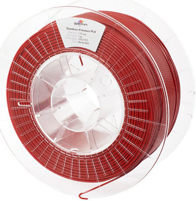 Spectrum Filament PLA Premium for 3D-skriver - 1,75 mm, 1 kg - Blodig rød