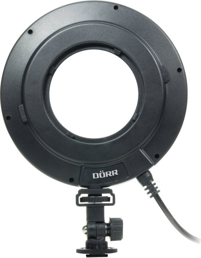 DÃRR DRL-232 LED-ringlys med batteriboks - 14W, 5800K, 6xAA-batterier (ikke inkludert)