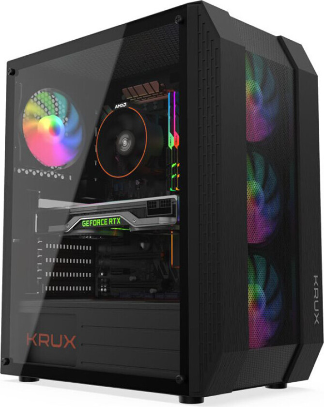 Krux Pallas PC-skap (ATX/Micro-ATX/Mini-ITX) - Sort