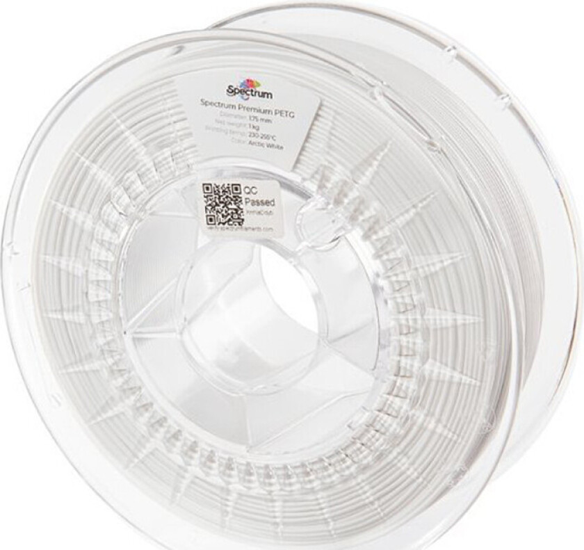 Spectrum Filament PETG Premium for 3D-skriver - 1,75 mm, 1 kg - Arctic White
