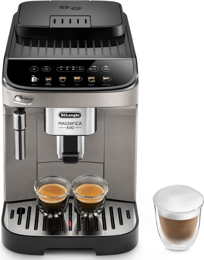 DeLonghi Magnifica Evo Espressomaskin 1450W (1,8 Liter/15 bar) Sort/Titanium