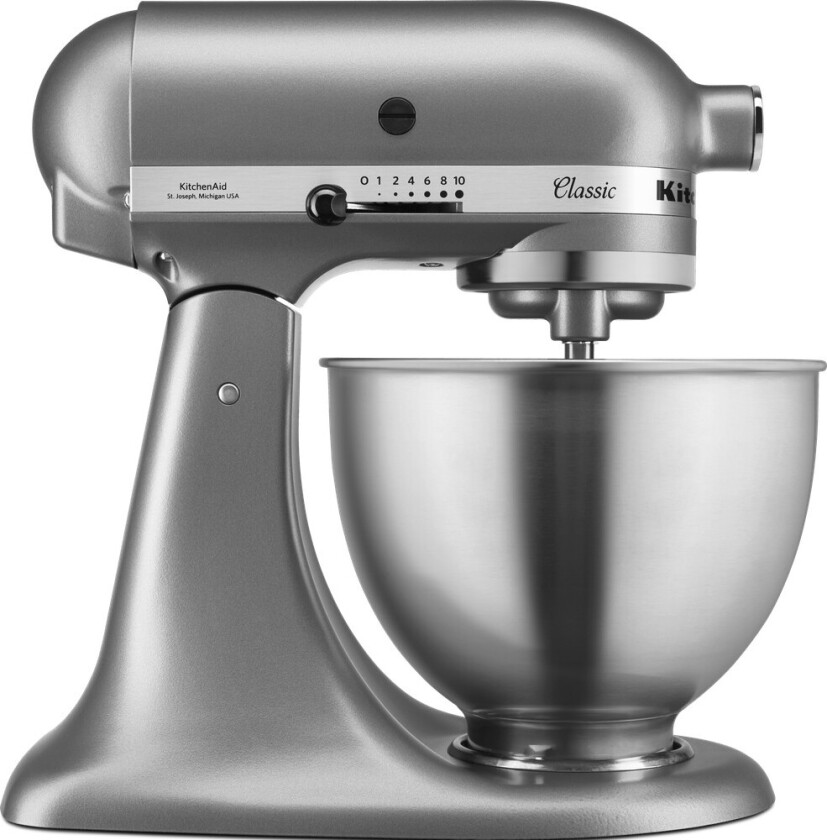 KitchenAid 5K45SSESL Stativmikser - 4,3L, 275W, 10 hastigheter - Sølv