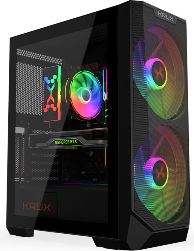 Krux Vortex PC-skap (ATX/Micro-ATX/Mini-ITX) - Sort