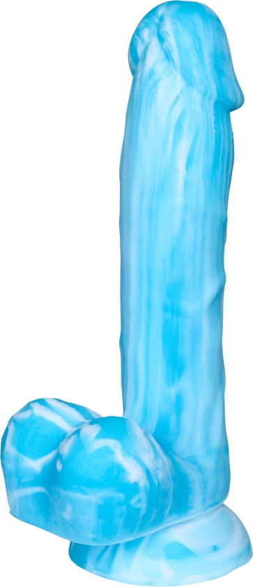 Glow in the Dark Blue Sky Realistisk Dildo 20,5 cm   - Blå