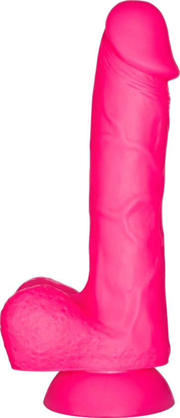 Realistisk Silikon Dildo med Sugekopp Medium   - Rosa