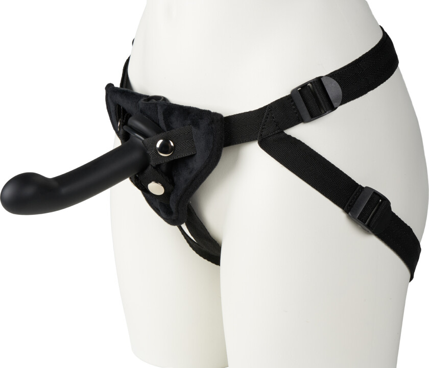 Strap-On Seletøy med Vibrator og G-punktsdildo - Svart