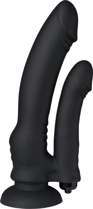 Realistisk Vibrerende Dobbeldildo 19,4 cm - Svart