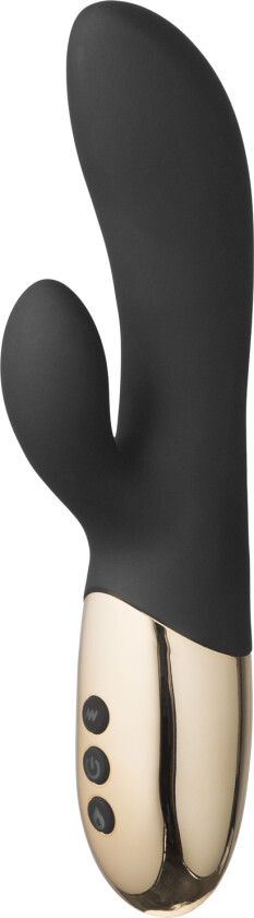 Warm Oppladbar Rabbitvibrator      - Svart