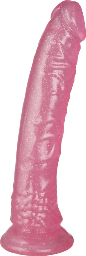 Baseks Rosa Glitterdildo 20 cm - Lyserosa