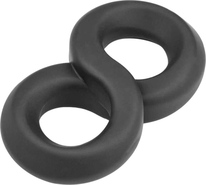 Infinity Stretchy Silikone Dobbelt Penisring - Svart