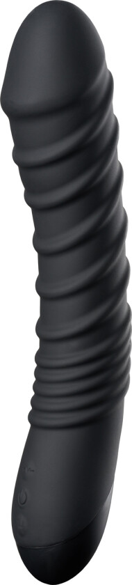 Deluxe Oppladbar Ribbed Dildovibrator - Svart