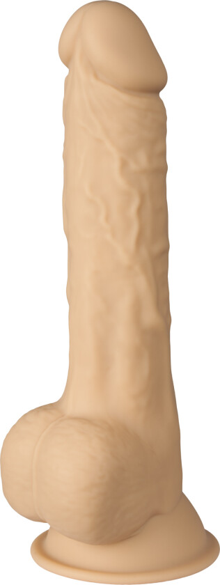 Realistisk Silexpan® Dildo med Sugekopp 24 cm - Beige