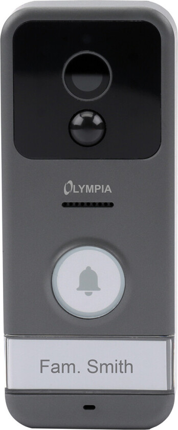 Olympia VDB 824YA videodørklokke med døråpner - talefunksjon, IR-bevegelsesdeteksjon, mikro-USB - grå