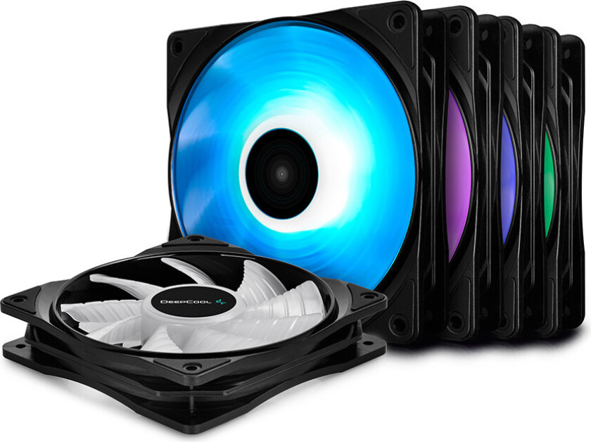 DeepCool RF120M-5-i-1 PC-vifte (500RPM) 120mm - 5pk - Svart