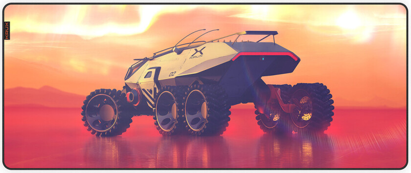 Krux Space Rover XXL Gaming Musematte - Oransje/Rød