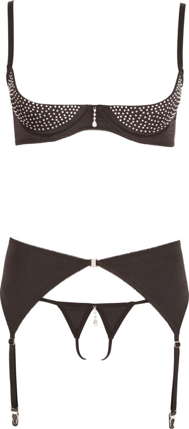 Abierta Fina Half Cup BH-sett - Svart - L