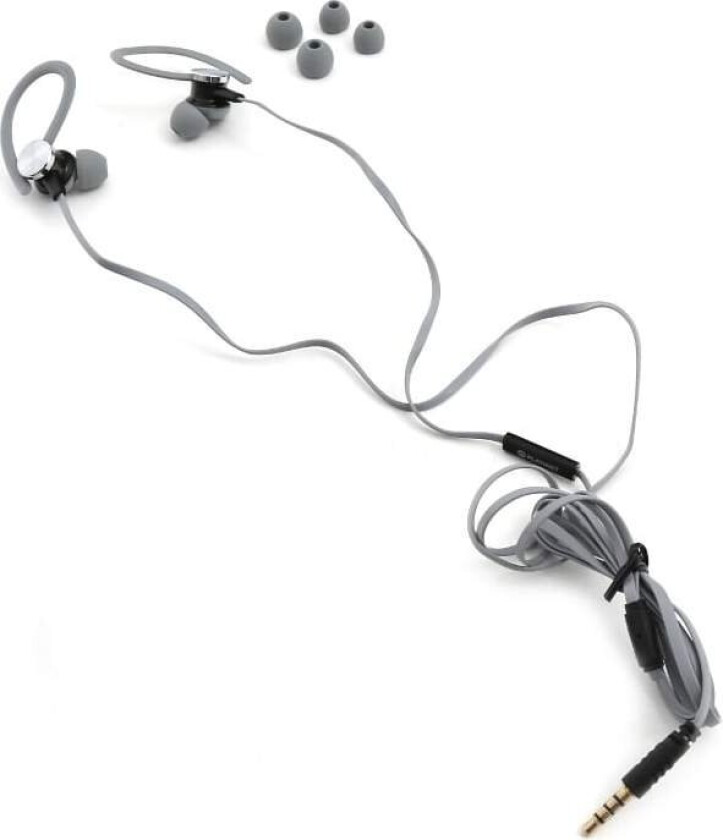 In-ear-hodetelefoner med mikrofon + sportsarmbånd - Grå