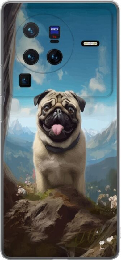 Mobildeksel til vivo X80 Pro med Glad Hund motiv