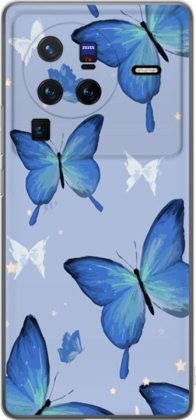 Mobildeksel til vivo X80 Pro med Blå sommerfugler motiv