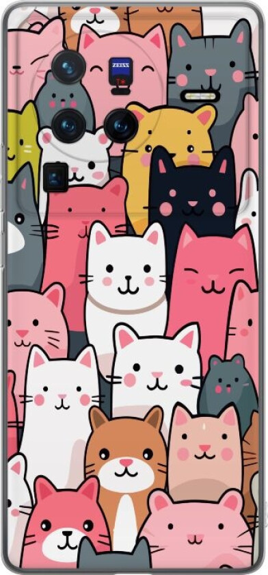 Mobildeksel til vivo X80 Pro med Kattmønster motiv