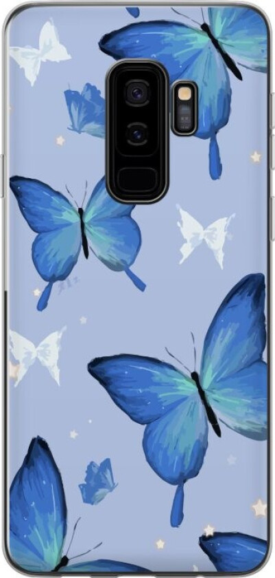 Mobildeksel til Samsung Galaxy S9+ med Blå sommerfugler motiv