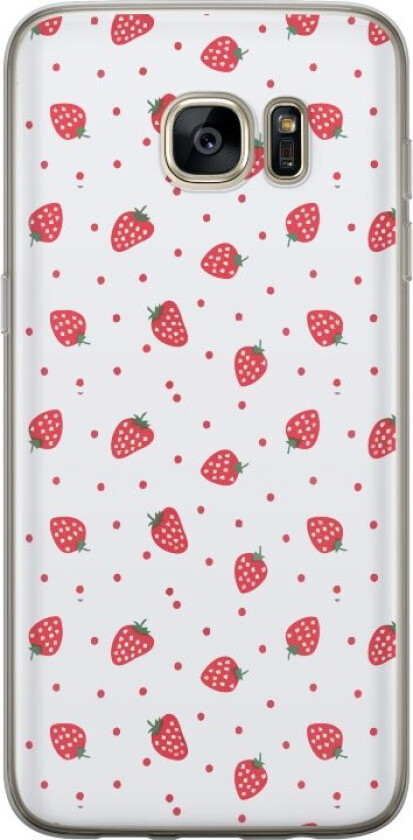 Mobildeksel til Samsung Galaxy S7 edge med Jordbær motiv