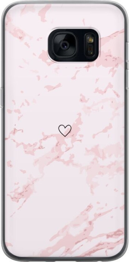 Mobildeksel til Samsung Galaxy S7 med Rosa Hjerte motiv
