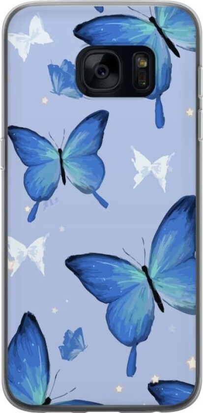 Mobildeksel til Samsung Galaxy S7 med Blå sommerfugler motiv