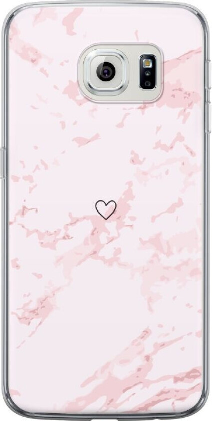 Mobildeksel til Samsung Galaxy S6 edge med Rosa Hjerte motiv