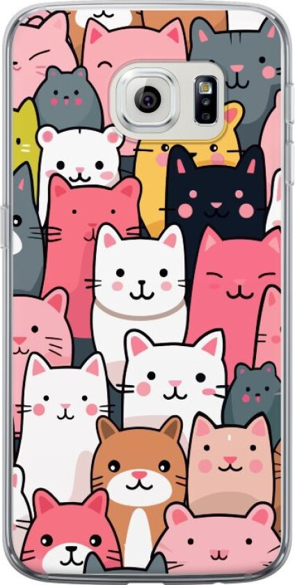 Mobildeksel til Samsung Galaxy S6 edge med Kattmønster motiv