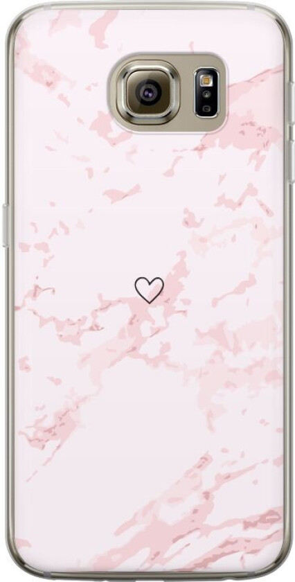 Mobildeksel til Samsung Galaxy S6 med Rosa Hjerte motiv