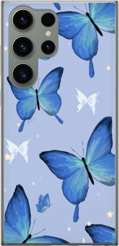 Mobildeksel til Samsung Galaxy S23 Ultra med Blå sommerfugler motiv