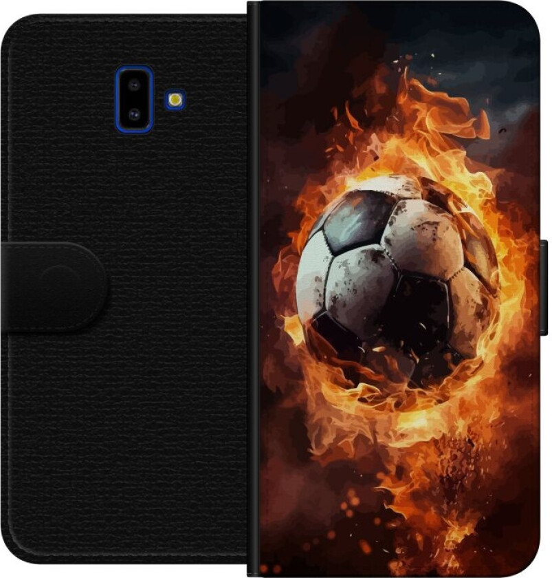 Lommeboketui til Samsung Galaxy J6+ med Fotball motiv