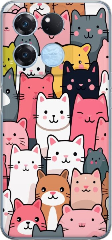 Mobildeksel til OnePlus Ace Racing med Kattmønster motiv