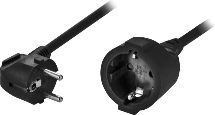 Förlängningskabel Svart 230 Volt med Schuko-kontakt 10m