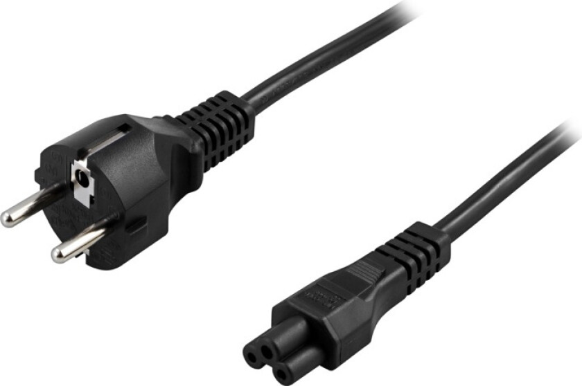 Bilde av apparatkabel, rak CEE 7/7 - rak IEC C5, 0,5m, svart